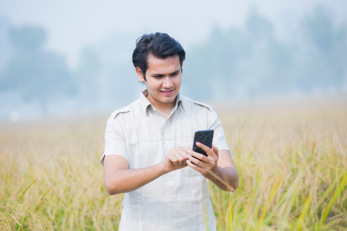 young Indian farmer stock photo